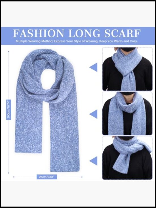 Winter Beanie Hat Touchscreen Gloves Long Scarf Set Fleece Lined main image 4
